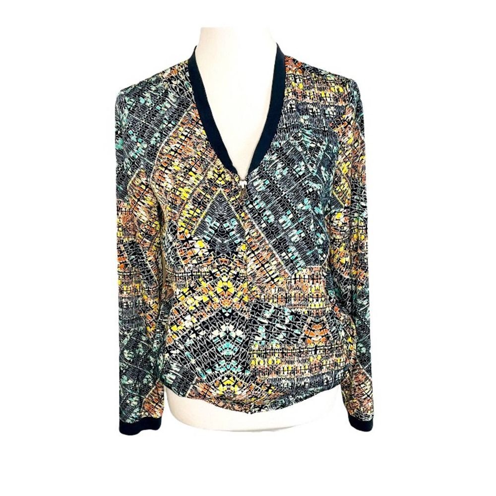 Hinge Bomber Jacket Lightweight Zip Up Multi Color Jacket Size Small